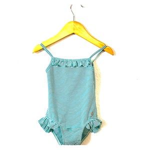 Petit Bateau green striped swimsuit
